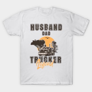 Retro long haul truck, Husband dad trucker  legend T-Shirt